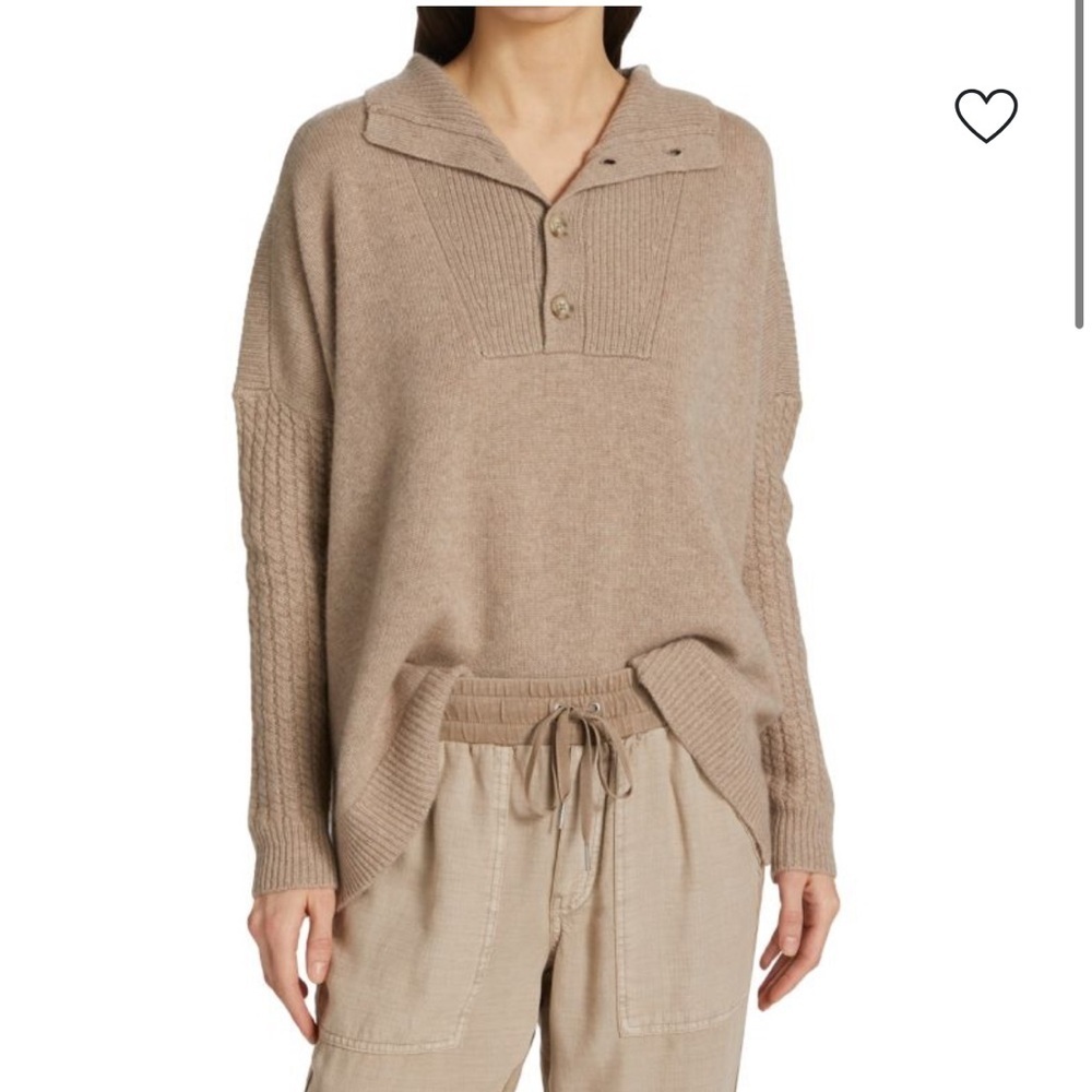 Splendid Nora Cashmere Sweater in Heather Toast